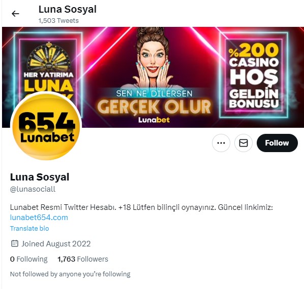 Lunabet Twitter