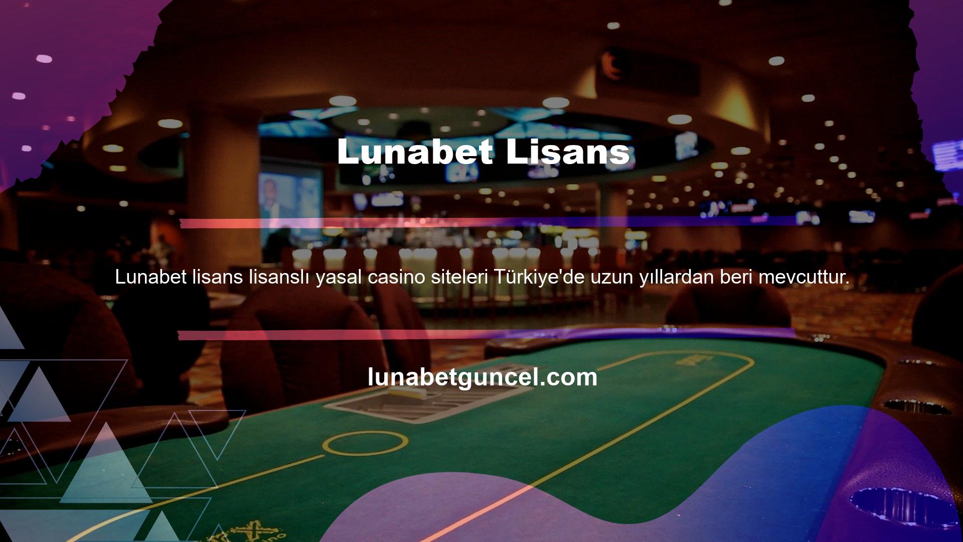 Ancak lisanslı şirketlerin casino kategorisinde hizmet sunması mümkün değildir